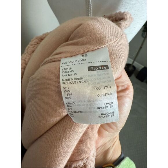 Nordstrom Elodie Blush Sherpa Zip Pullover Sweater XS - Picture 8 of 9